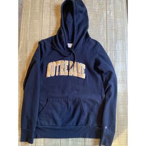 Champion‎ Notre Dame Fighting Irish Pullover Hoodie Womens Medium Blue Stitched
